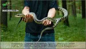 using both hands for stability using both hands for stability