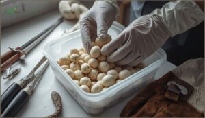 using proper tools and protective gear using proper tools and protective gear