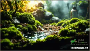using sphagnum moss and leaf litter