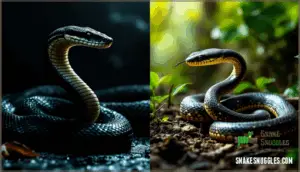 venomous vs. non-venomous snake species
