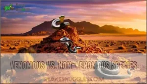 venomous vs. non-venomous species