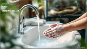washing hands before handling