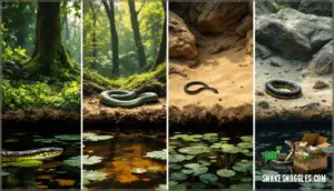 what type of habitat do snakes live in