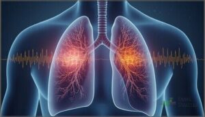 wheezing and noisy breathing