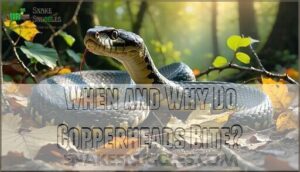 when and why do copperheads bite