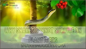 why snakes cannot survive on plant diets