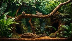 adding climbing branches and visual barriers