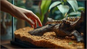 approaching the enclosure calmly