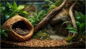 arranging hides and decorations