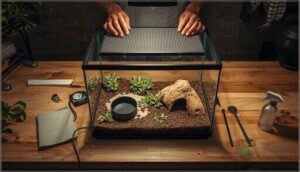 assembling and preparing the snake cage assembling and preparing the snake cage