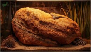 basking rocks and textured surfaces