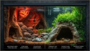 choosing and placing hides in the enclosure