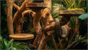 climbing branches and elevated platforms