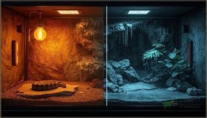 creating a thermal gradient (warm and cool sides)