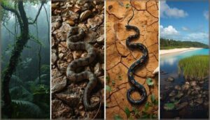 critically endangered snakes by habitat