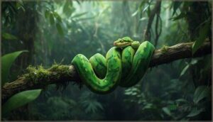 green tree python — vibrant emerald color