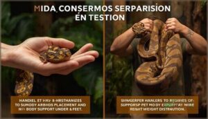 handling large vs. small boas handling large vs. small boas