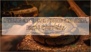 handling snake after feeding