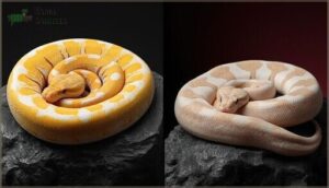 high contrast vs. low contrast albinos high contrast vs. low contrast albinos