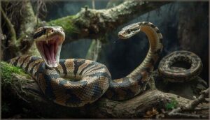 hissing, striking, and retreat behavior hissing, striking, and retreat behavior