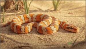 kenyan sand boa — striking orange patterns
