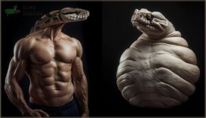 lack of muscle definition and sagging skin