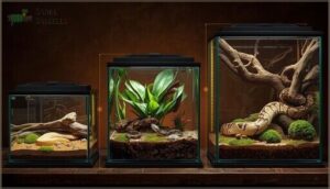 matching terrarium size to snake species
