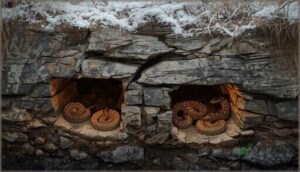 rock crevices and burrows