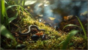 small snakes (insects, amphibians, worms)