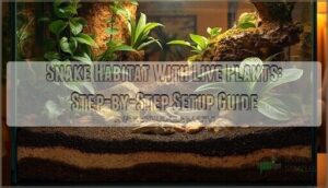 snake habitat with live plants