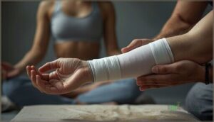 staying calm and limiting movement staying calm and limiting movement