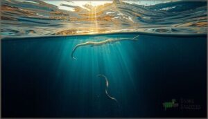 surface vs. submerged swimming surface vs. submerged swimming