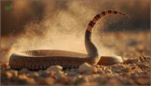 tail flicking or rattling tail flicking or rattling