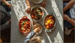 using family-style serving and food choices
