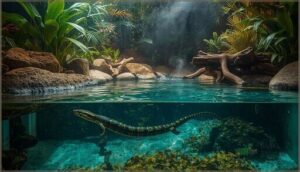 using large water features for semi-aquatic species using large water features for semi-aquatic species