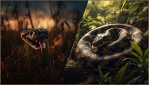 venomous and constricting hunting methods