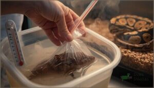 warming and preparing thawed prey