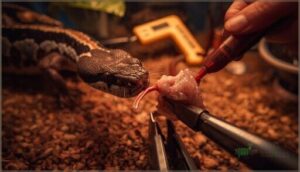 warming and presenting prey