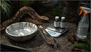 water, feeding, and health maintenance supplies