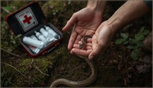 what to do if a snake bites during handling
