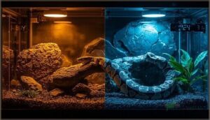 basking and cool side temperatures