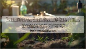 cleaning after snake feeding