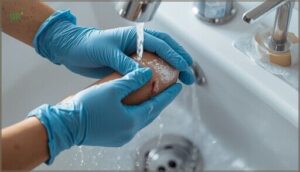 cleaning and covering the wound cleaning and covering the wound