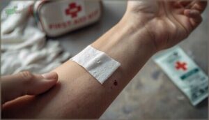 covering the bite with a clean bandage covering the bite with a clean bandage