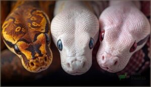 head stamps, scale texture, and eye color