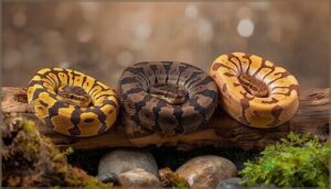 mid-range morphs (pinstripes, mojaves, lesser)