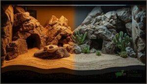 natural-looking hides and basking spots natural-looking hides and basking spots