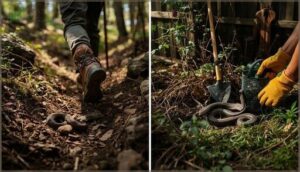 preventing snake bites outdoors and at home