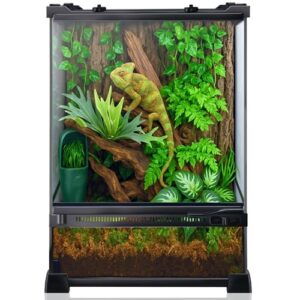 Reptile Terrarium 10"x10"x14", Full Glass B0F9FHTNXB