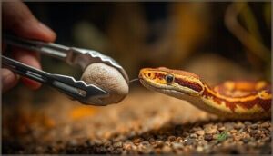 using feeding tongs to prevent injury